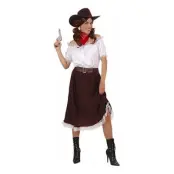 Cowgirl med Kjol Maskeraddräkt - Medium