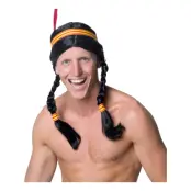 Indianperuk med Flätor - One size