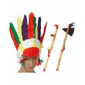 Indianset med Mohawk, Yxa och Pipa