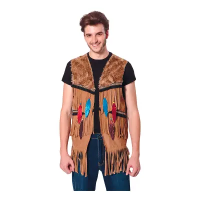 Indianväst med Fransar Herr - One size