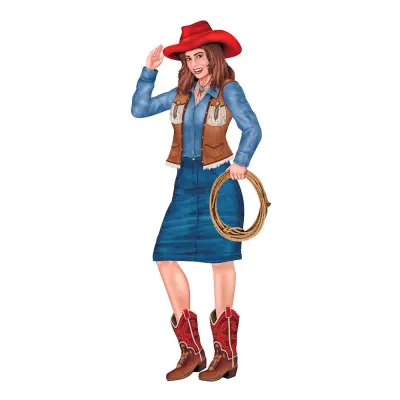 Kartongfigur Cowgirl