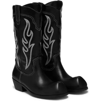 KOI Kängor - Cryptek Snub Nose Tall Cowboy Boots - Black Vintage - EU41 EU46 - för Herr - svart