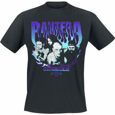 Pantera T-shirt - Cowboys From Hell Flames - S 3XL - för Herr - svart