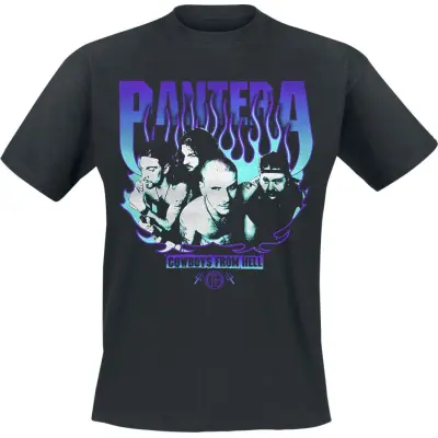 Pantera T-shirt - Cowboys From Hell Flames - S 3XL - för Herr - svart