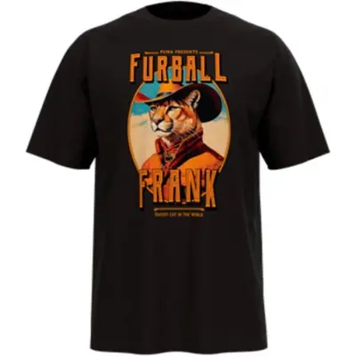 Puma T-shirt - GRAPHIC Cat Cowboy Relaxed Tee - S XXL - för Herr - svart