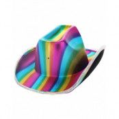 Regnbågsfärgad Cowboyhatt med LED-ljus
