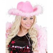 Rosa Cowboyhatt med Plyschkant