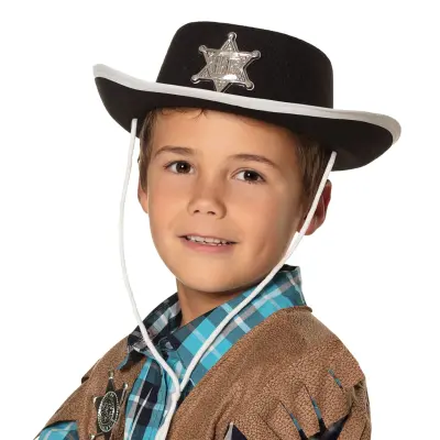 Sheriffhatt Svart för Barn - One size