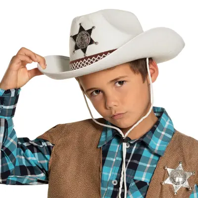 Sheriffhatt Vit för Barn - One size