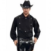 Svart Cowboyskjorta med Silverfärgade Knappar