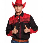 Svart och Röd Western Maskeradskjorta för Män