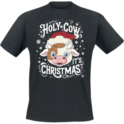 Tierisch - Fun T-shirt - Holy Cow - M 3XL - för Herr - svart