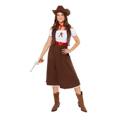 Vilda Västern Cowgirl Maskeraddräkt - Medium