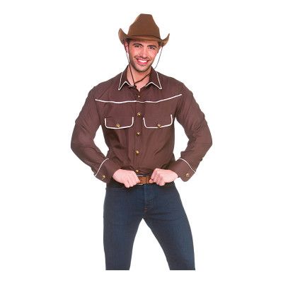 Western Herrskjorta Brun - Medium