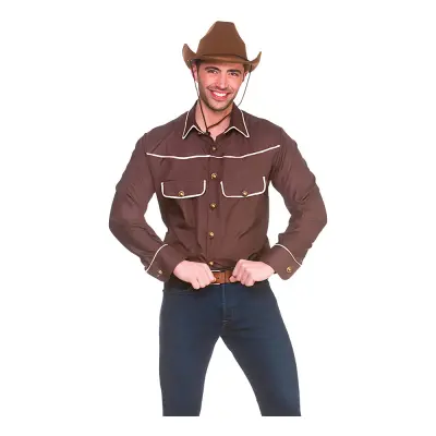 Western Herrskjorta Brun - Medium