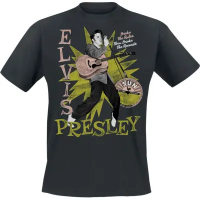 Elvis Presley T-shirt - Broke The Rules - S 3XL - för Herr - svart