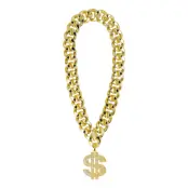 Fet Guldkedja med Dollartecken - One size