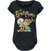 The Flintstones - Anime T-shirt - Pebles & Bambam - S XXL - för Dam - svart