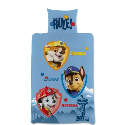 Paw Patrol Bäddset Junior Blått 120x160cm - Paw Patrol -  Leksaksaffären