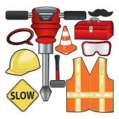 Byggarbetare Foto Props - 10-pack