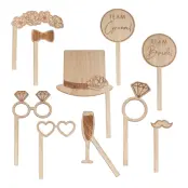 Foto Props i Trä Bröllop - 10-pack