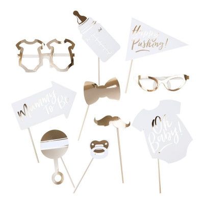 Fotoprops Oh Baby Guld - 10-pack