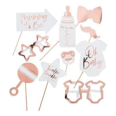 Fotoprops Babyshower Roséguld