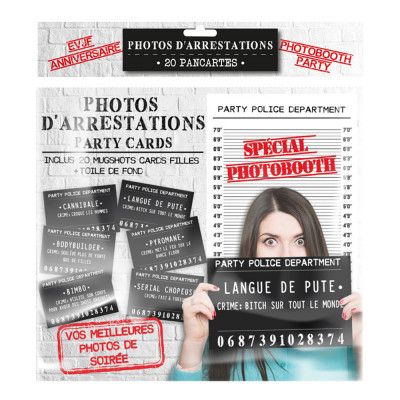 Mug Shot Party Fotoprops - 20-pack