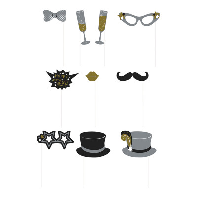 Nyår Fotoprops - 10-pack