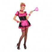 Rosa French Maid Maskeraddräkt - One size