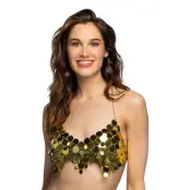 Festivaltopp Paljetter Guld - One size