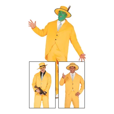Gangster Maskeraddräkt Gul - Medium
