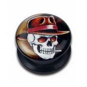 Gangster Skull - Svart Piercing Plugg