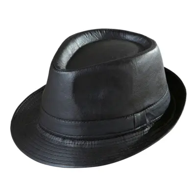 Gangsterhatt i Läderlook - One size