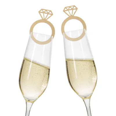 Glasdekorationer Diamantringar - 6-pack