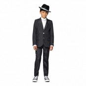 Suitmeister Boys Gangster Pinstripe Black Kostym - X-Large