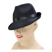 Svart Gangsterhatt - One size