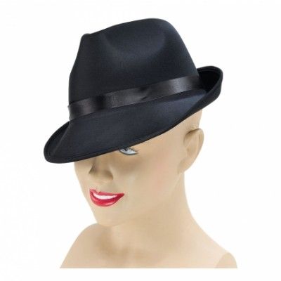 Svart Gangsterhatt - One size