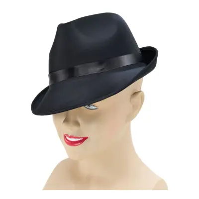 Svart Gangsterhatt - One size