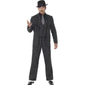 Vintage Gangsterledare Kostym L