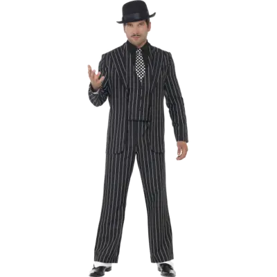 Vintage Gangsterledare Kostym L