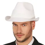 Vit Gangsterhatt - One size