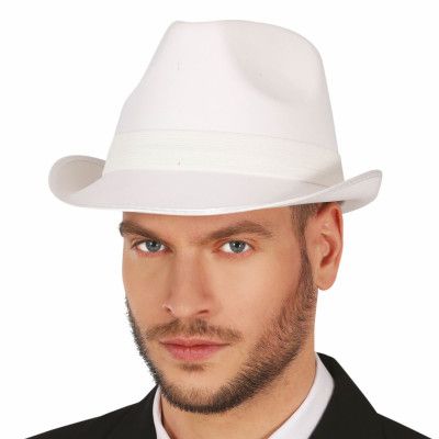 Vit Gangsterhatt - One size