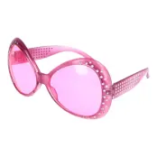 50-tals Glasögon Rosa med Strass - One size