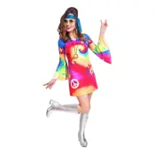 60-tals Hippieklänning Maskeraddräkt - X-Large