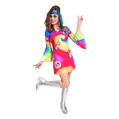 60-tals Hippieklänning Maskeraddräkt - X-Large