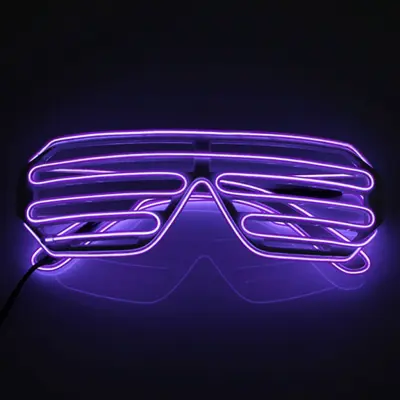 El Wire LED Glasögon Shutter - Lila