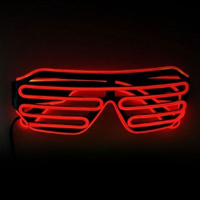 El Wire LED Glasögon Shutter - Röd