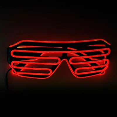 El Wire LED Glasögon Shutter - Röd