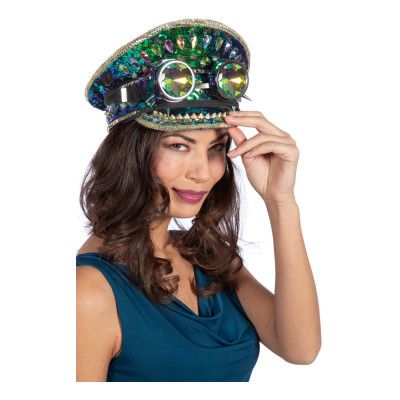 Festivalhatt Regnbågsfärgad med Glasögon - One size